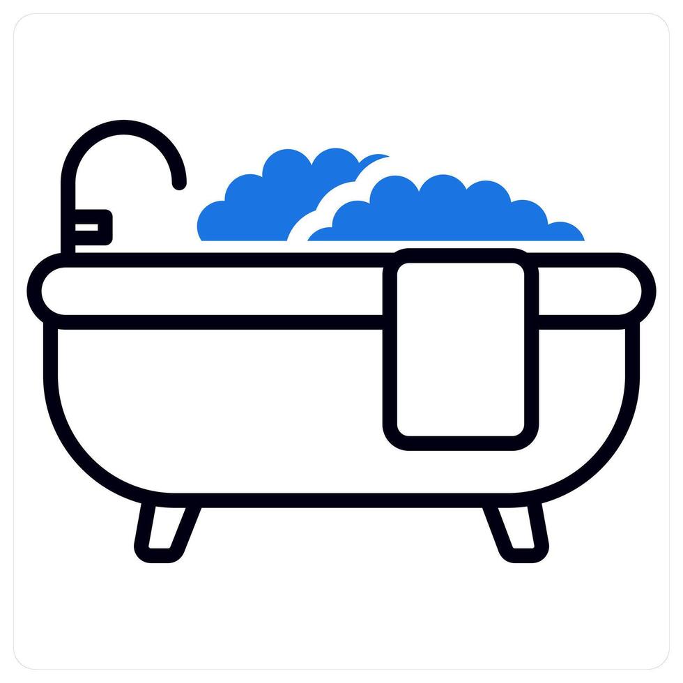Bath Tub icon in blue color vector
