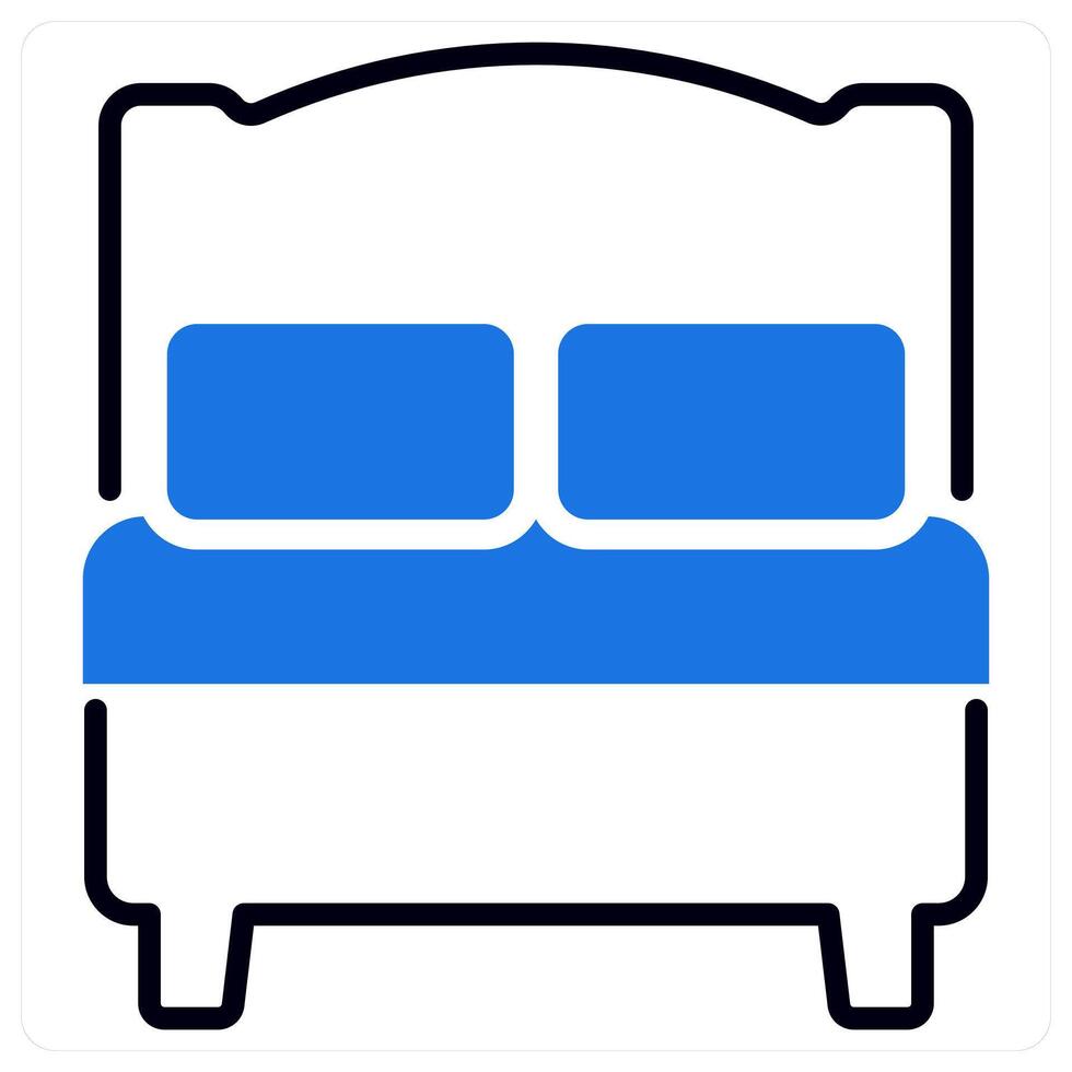 Bed icon in blue color vector