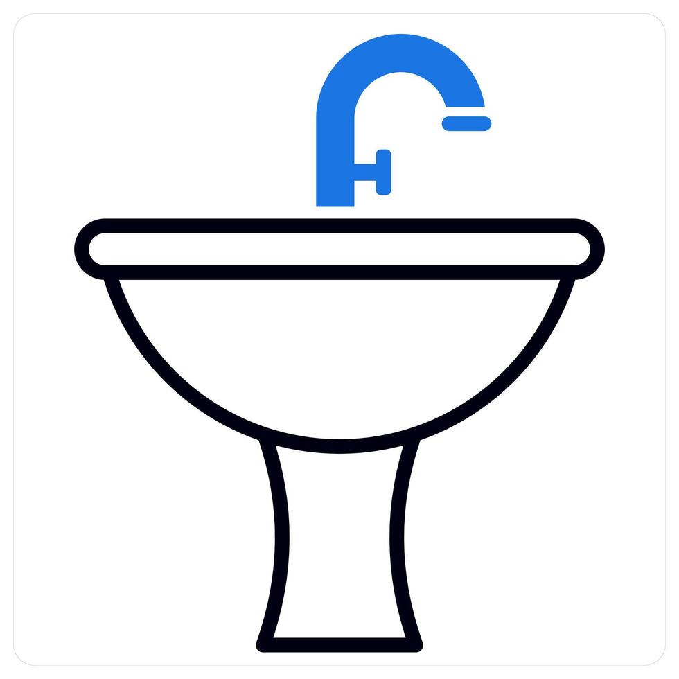 Washbasin icon in blue color vector