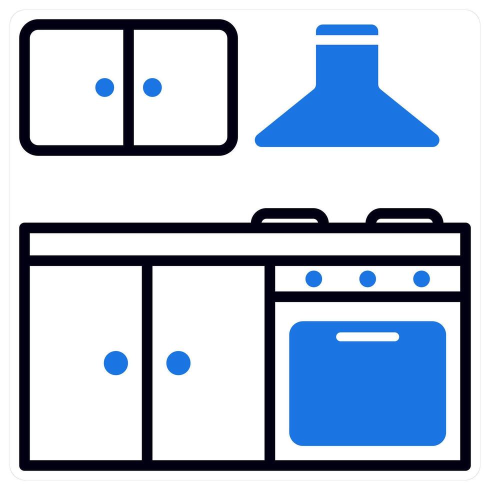 Kitchen icon in blue color vector