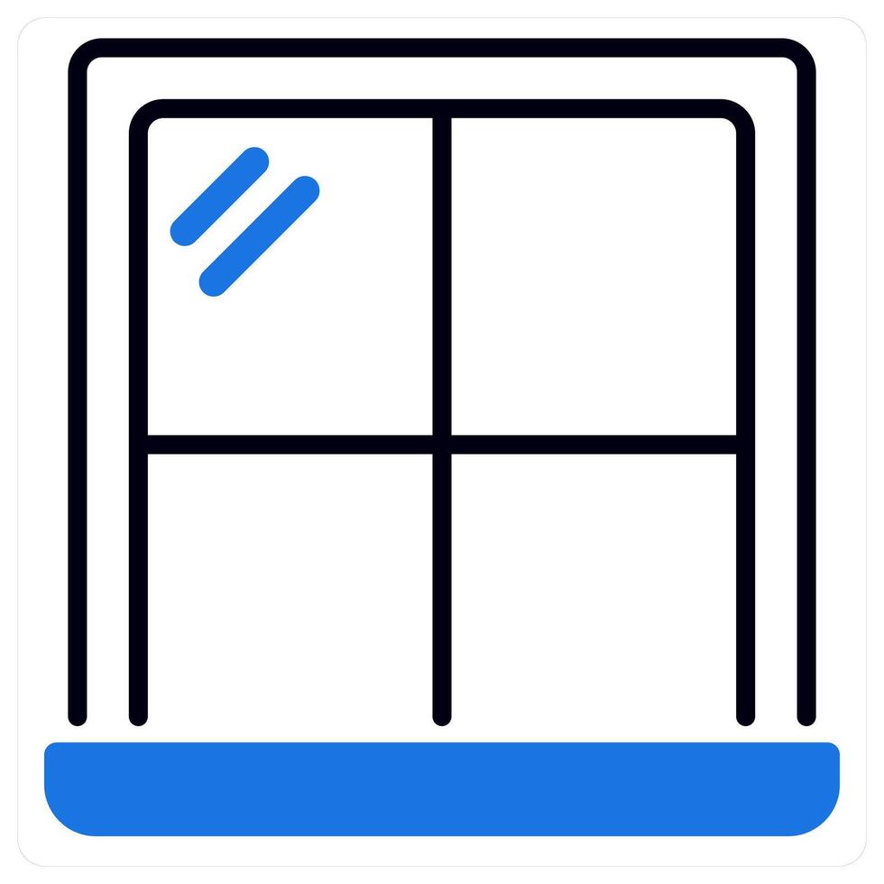 Window icon in blue color vector