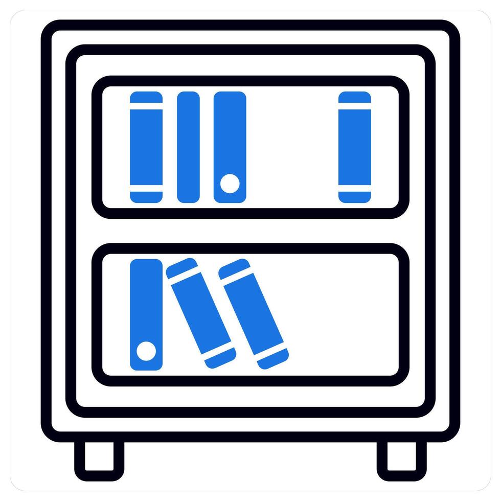 Bookshelf icon in blue color vector