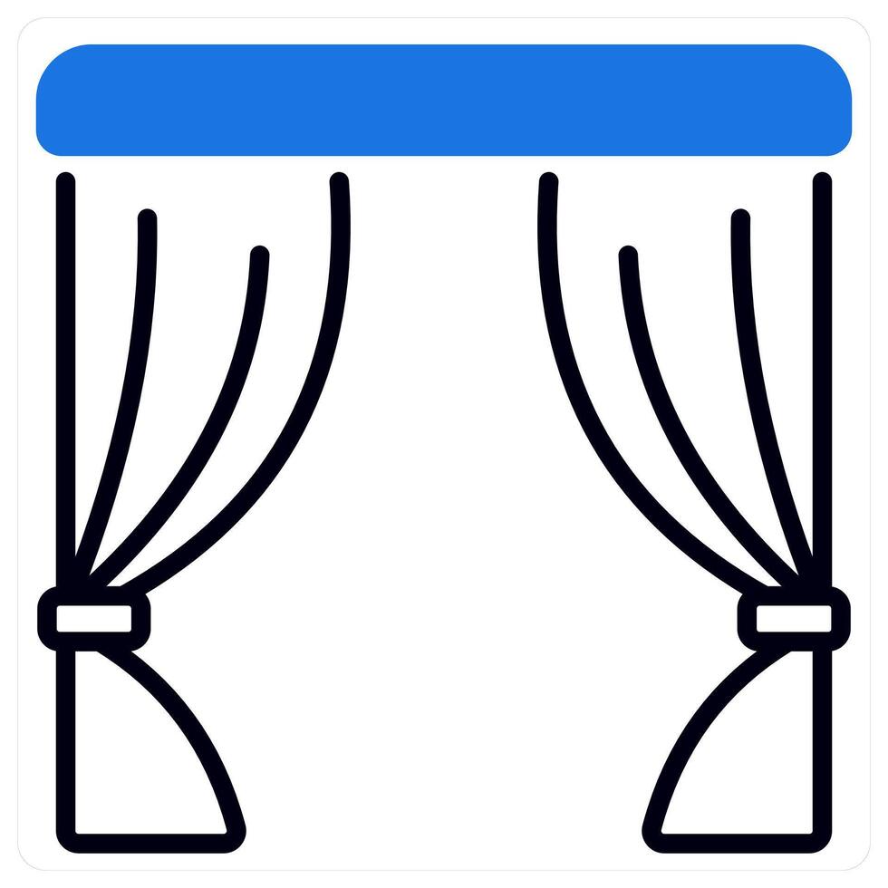Curtains icon in blue color vector