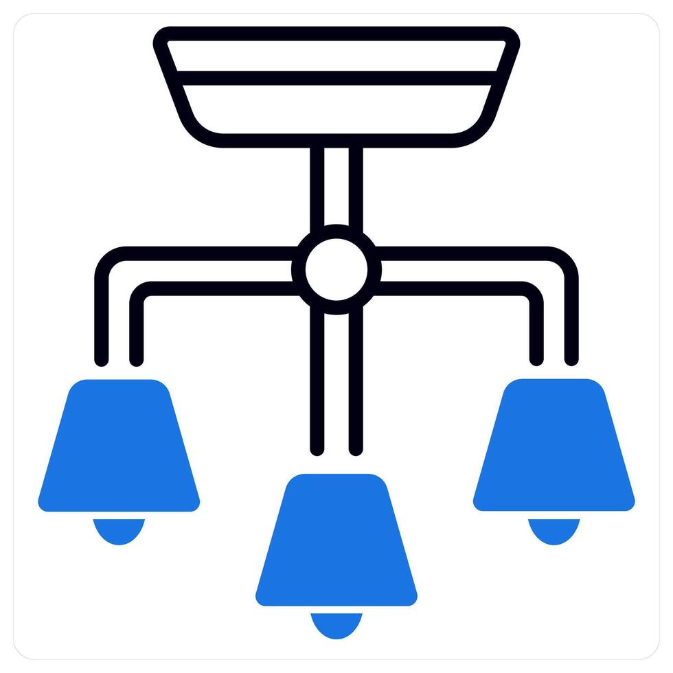 Ceiling Lamp icon in blue color vector