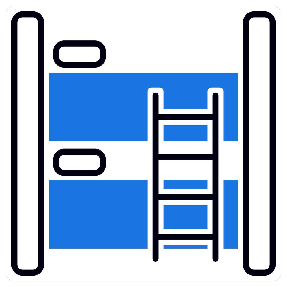 Bunk Bed icon in blue color vector