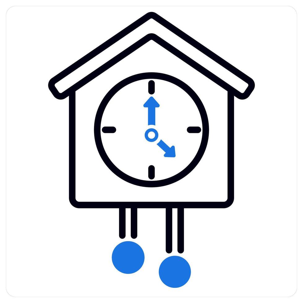 Clock icon in blue color vector