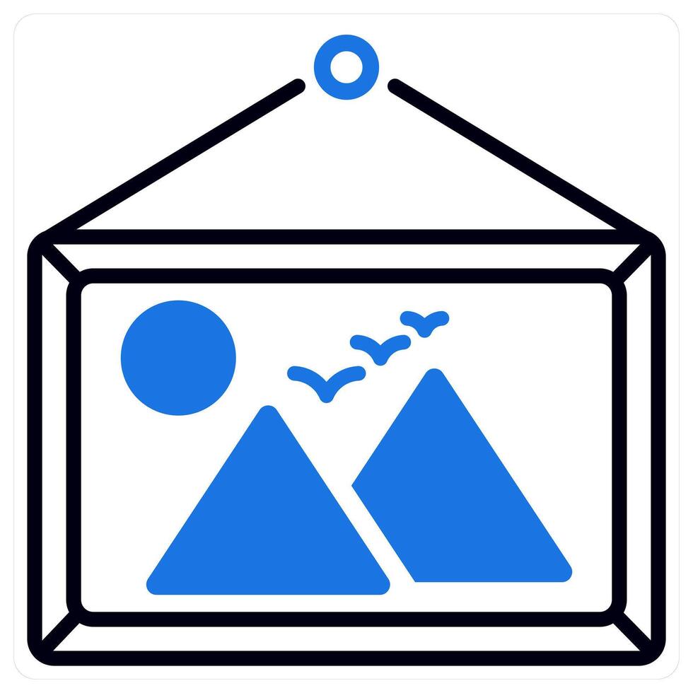 Painting icon in blue color vector