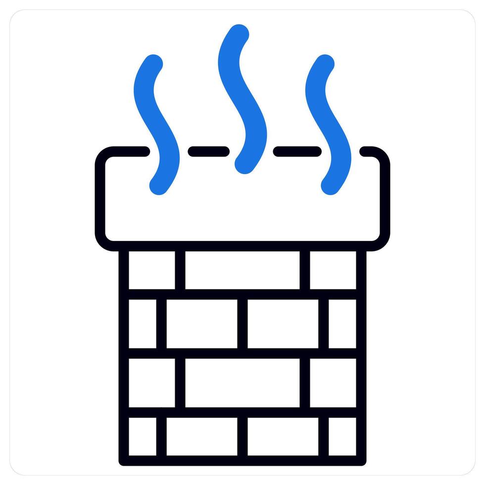 Chimney icon in blue color vector