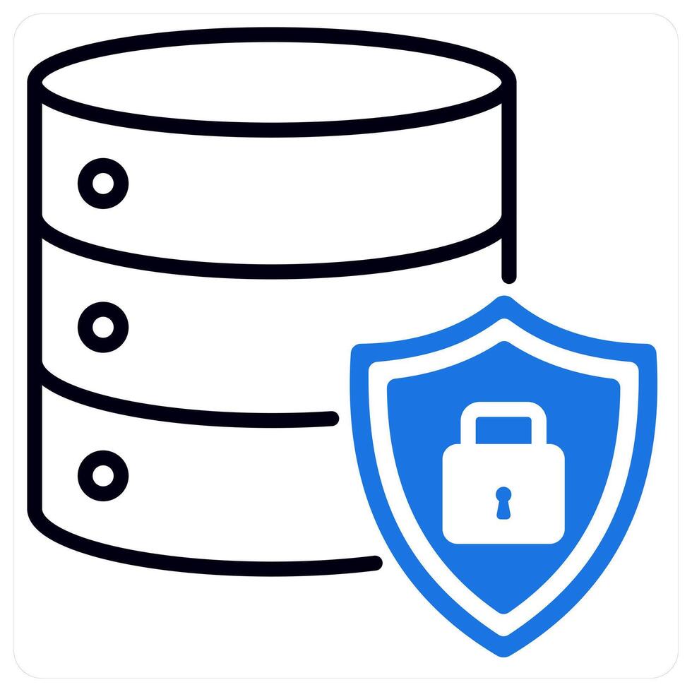 Data Protection icon in blue color vector