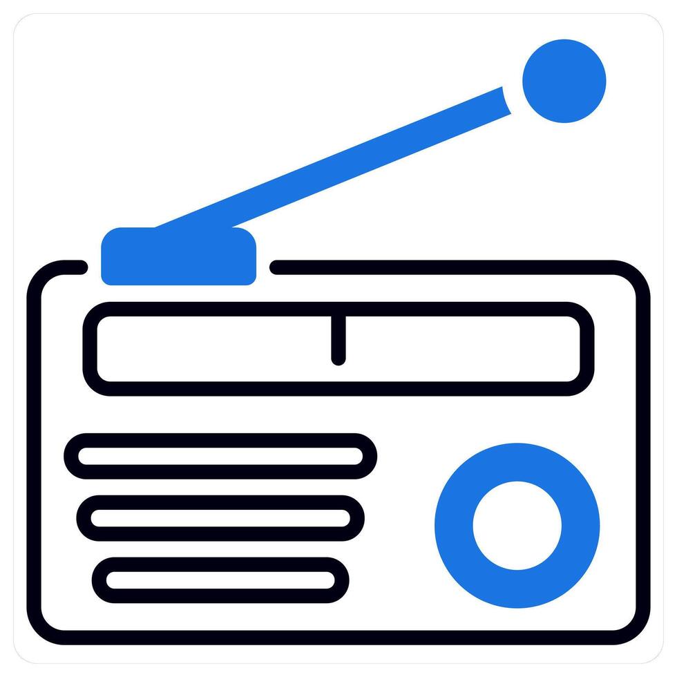 Radio icon in blue color vector