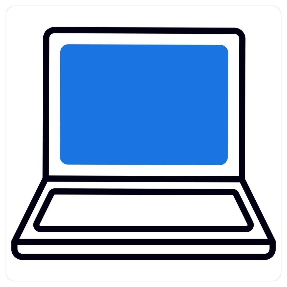 Laptop icon in blue color vector