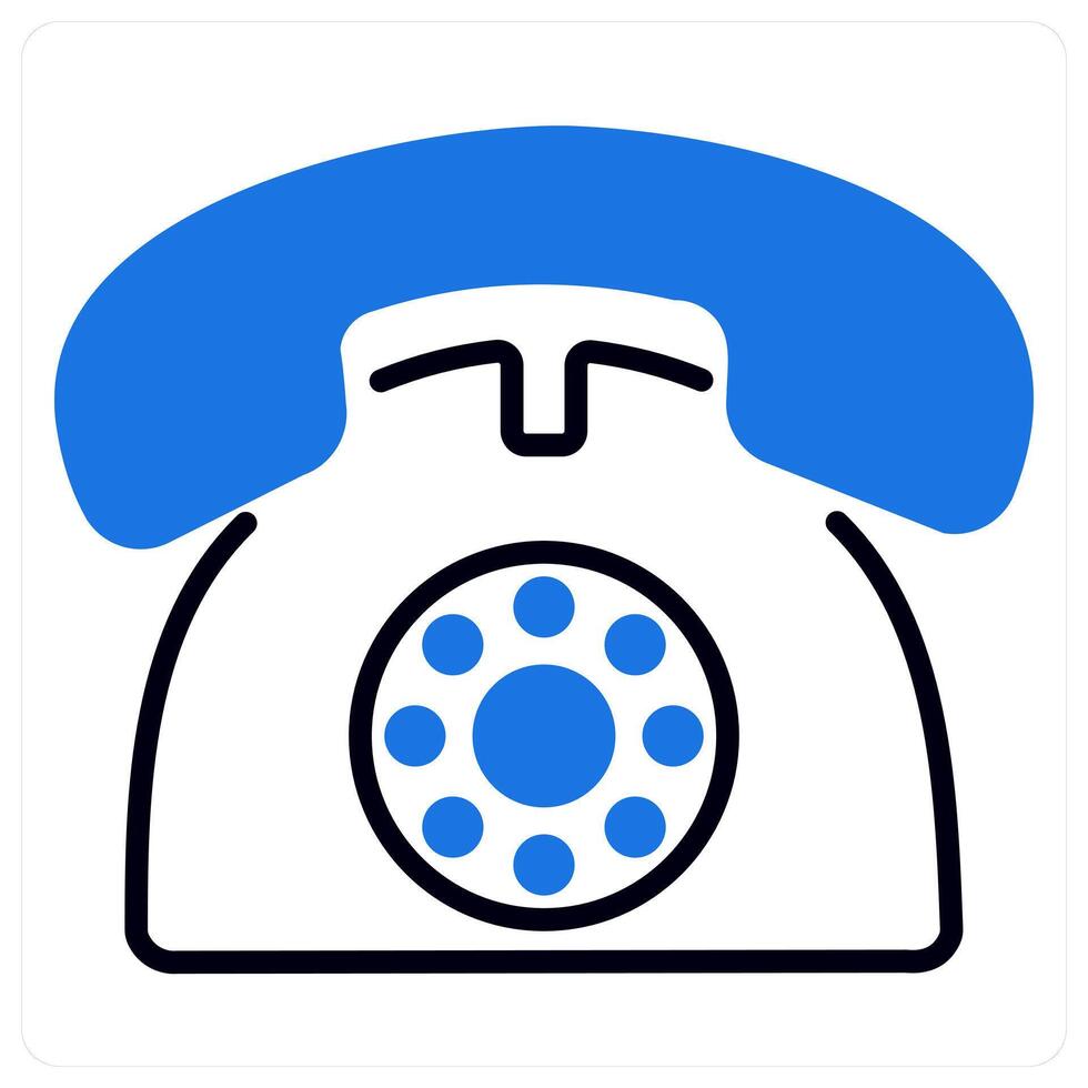 Telephone icon in blue color vector