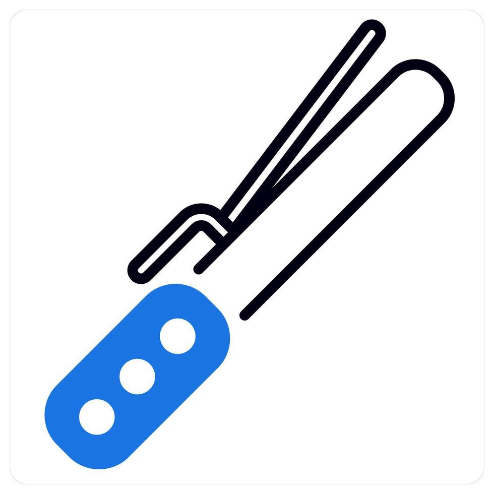 Curling Iron icon in blue color vector