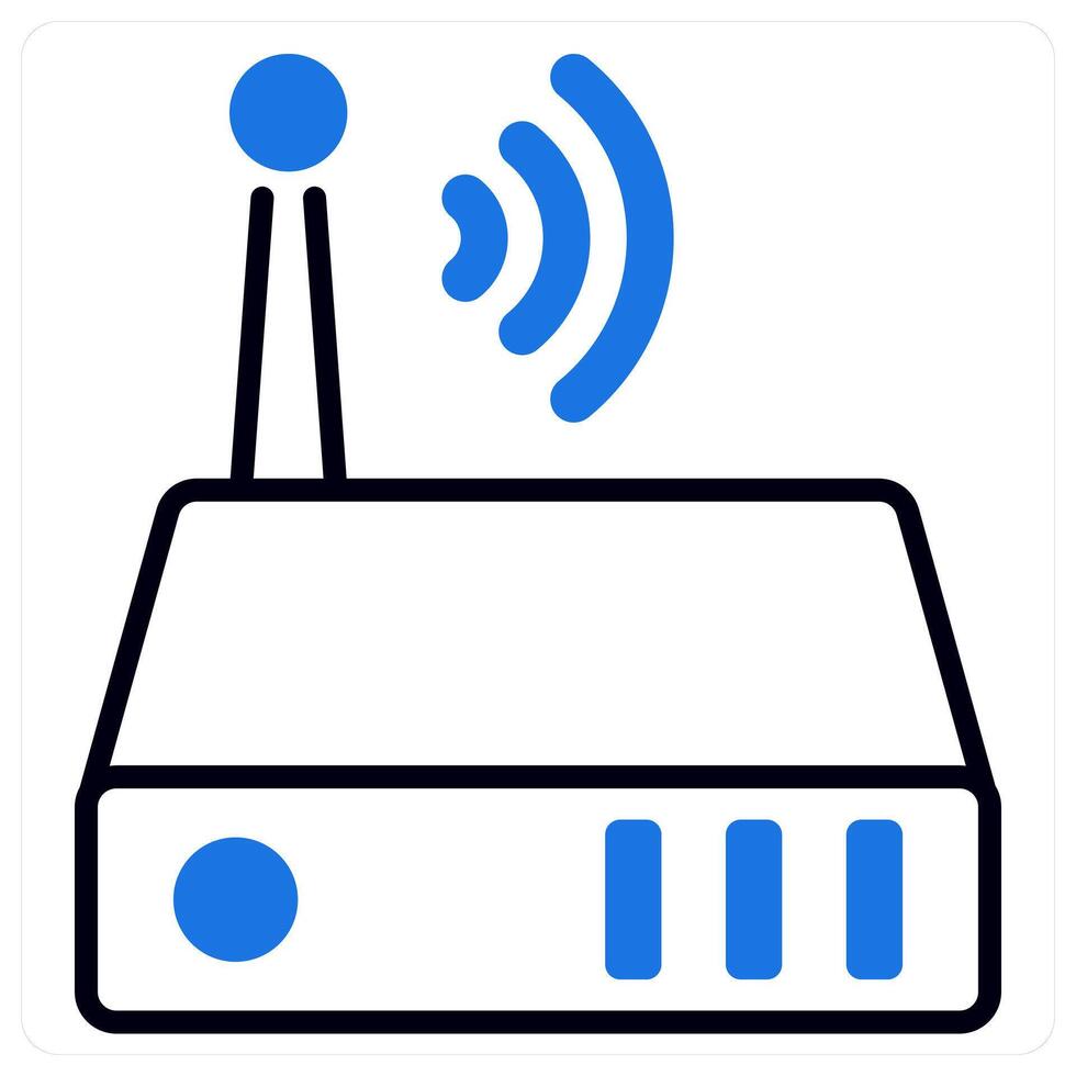 Router icon in blue color vector