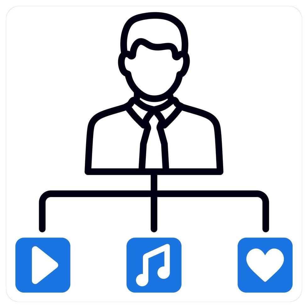 User Generated Content icon in blue color vector