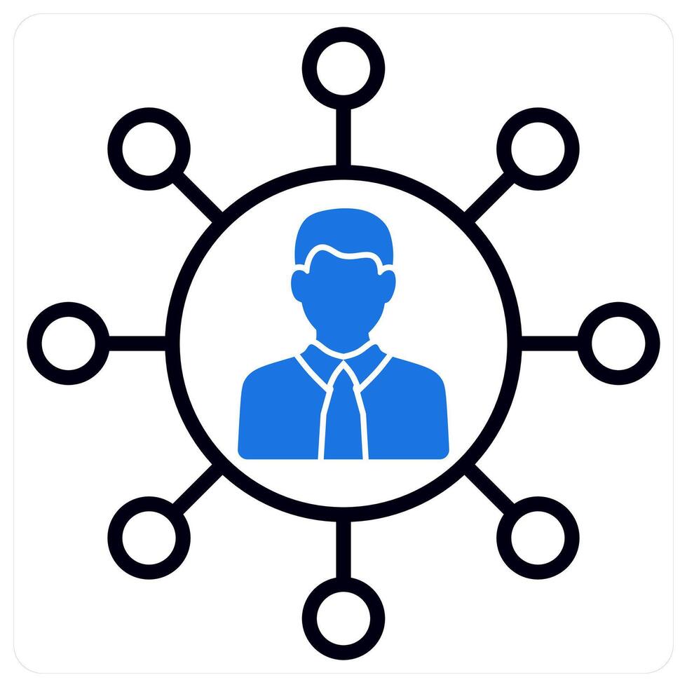 Influence icon in blue color vector