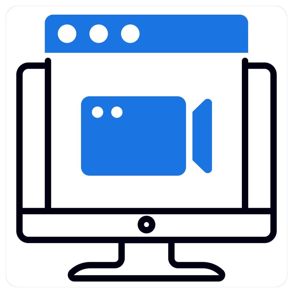 Website icon in blue color vector