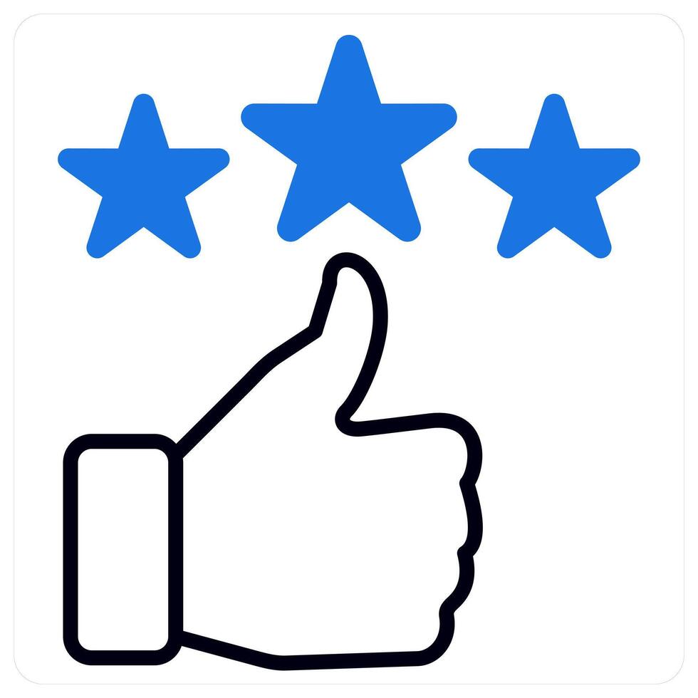 Review icon in blue color vector