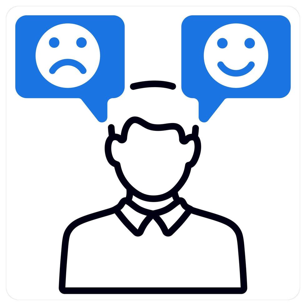 Emotion icon in blue color vector