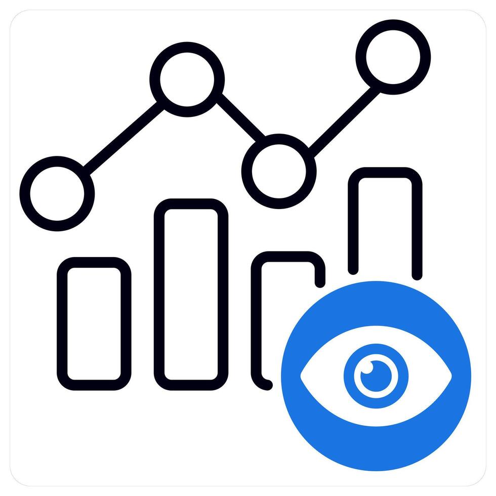 View Graph icon in blue color vector