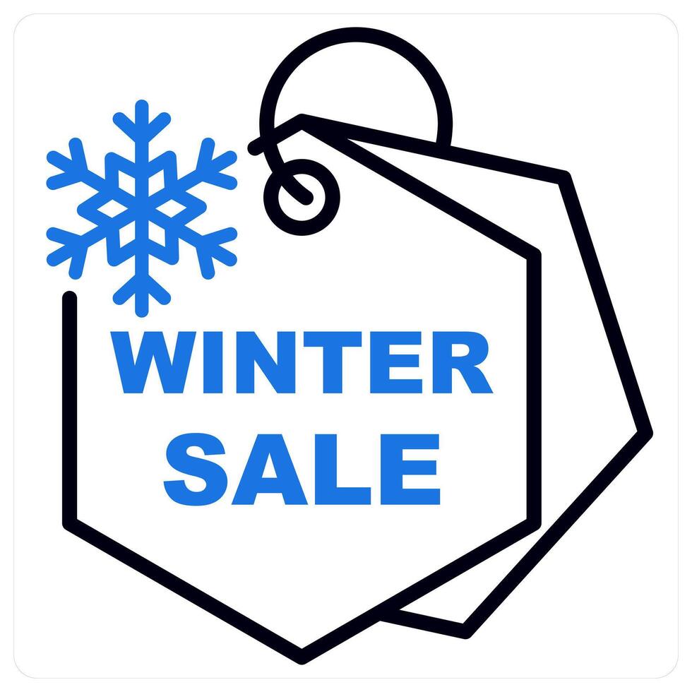 Winter Sale icon in blue color vector