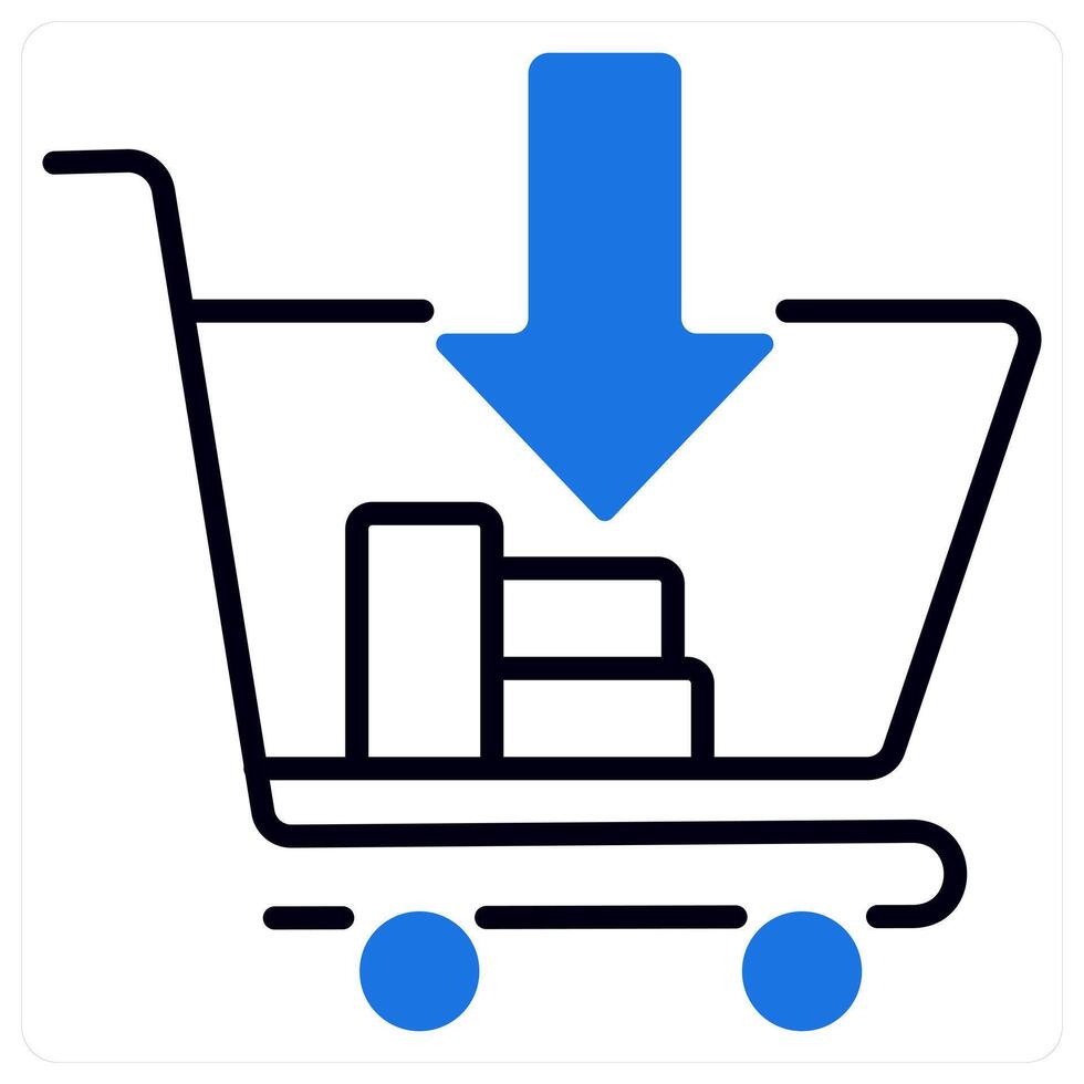 Cart icon in blue color vector