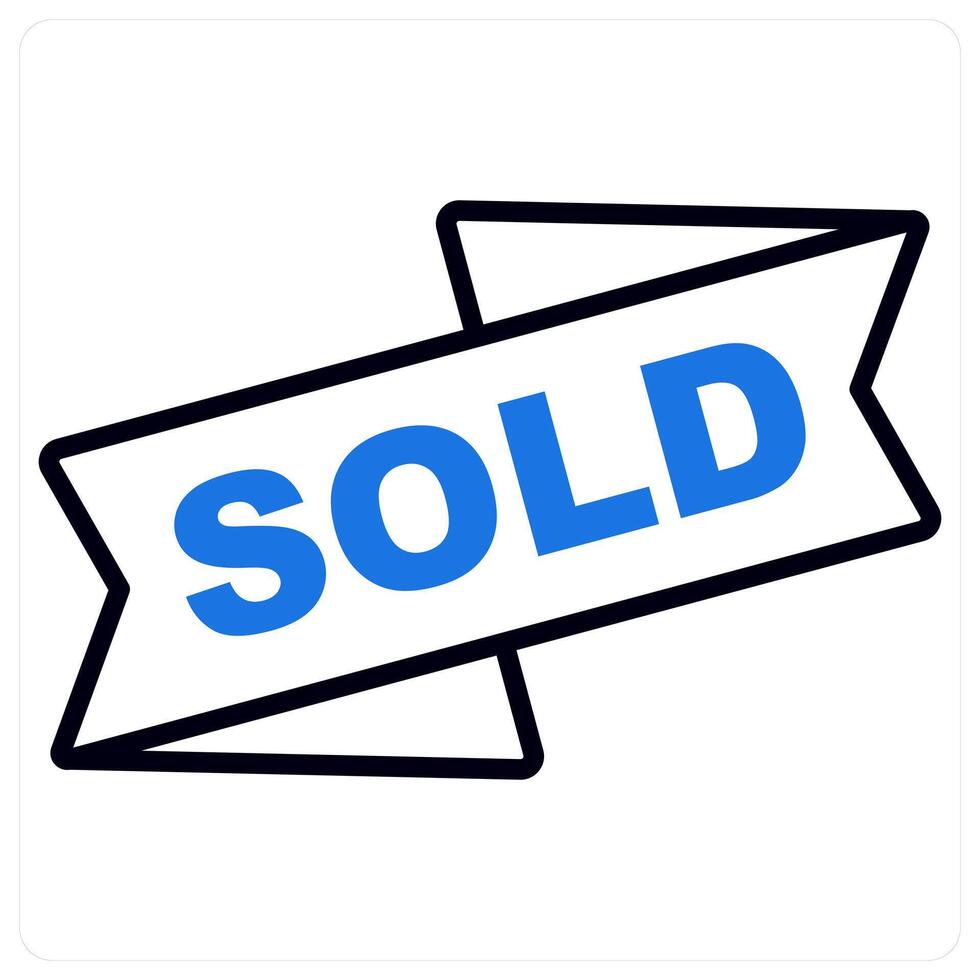 Sold icon in blue color vector
