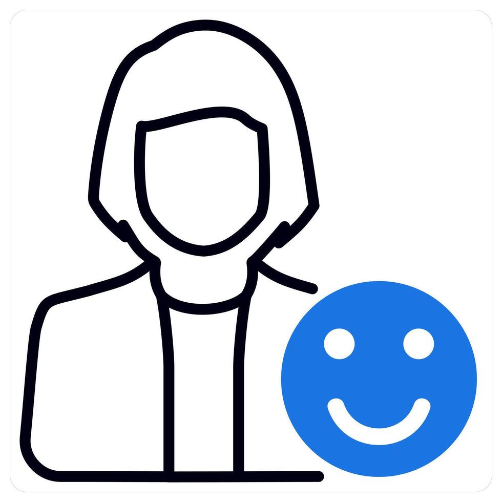 Happy Customer icon in blue color vector