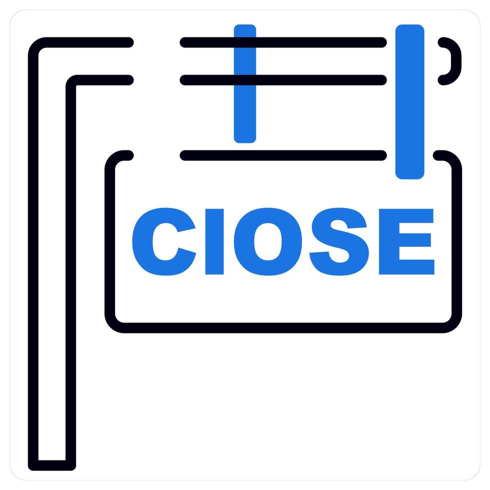 Close Board icon in blue color vector