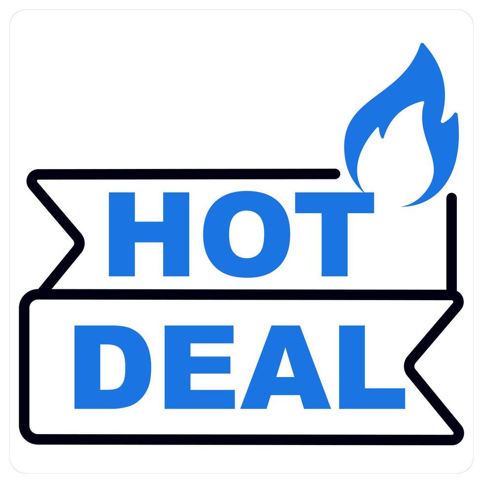 Hot Deal icon in blue color vector