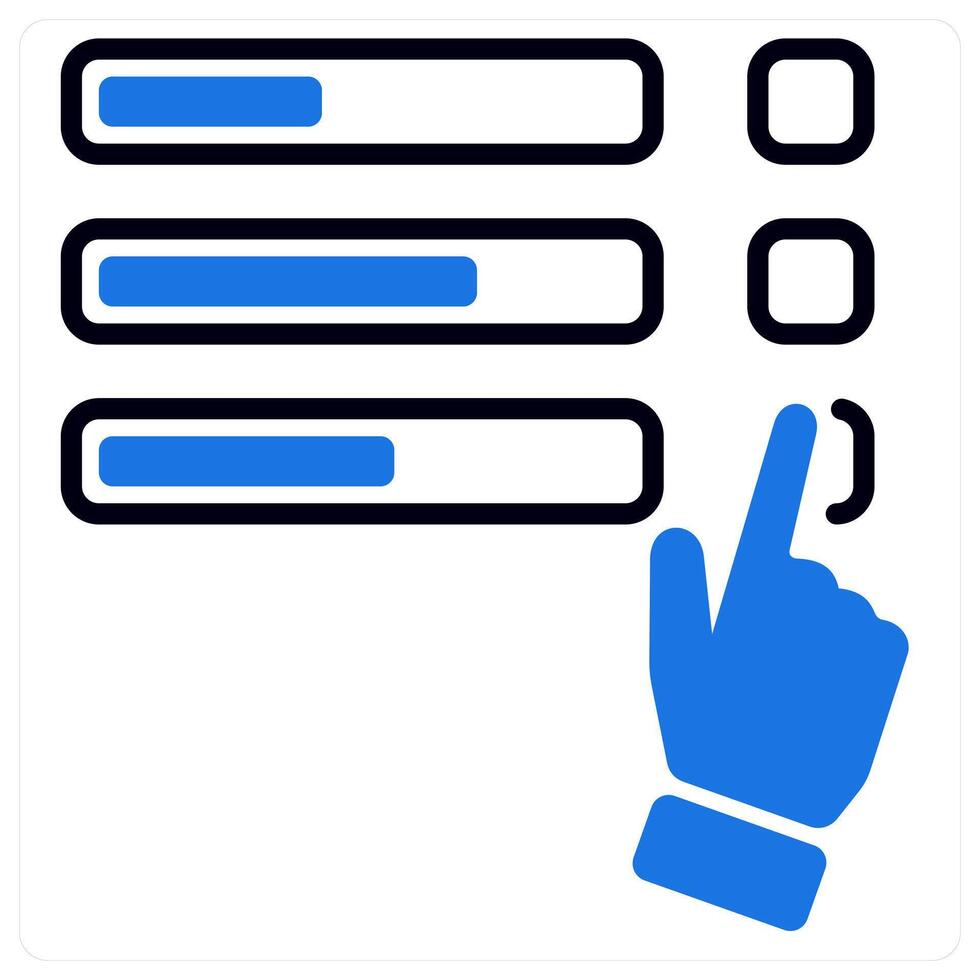 Poll icon in blue color vector