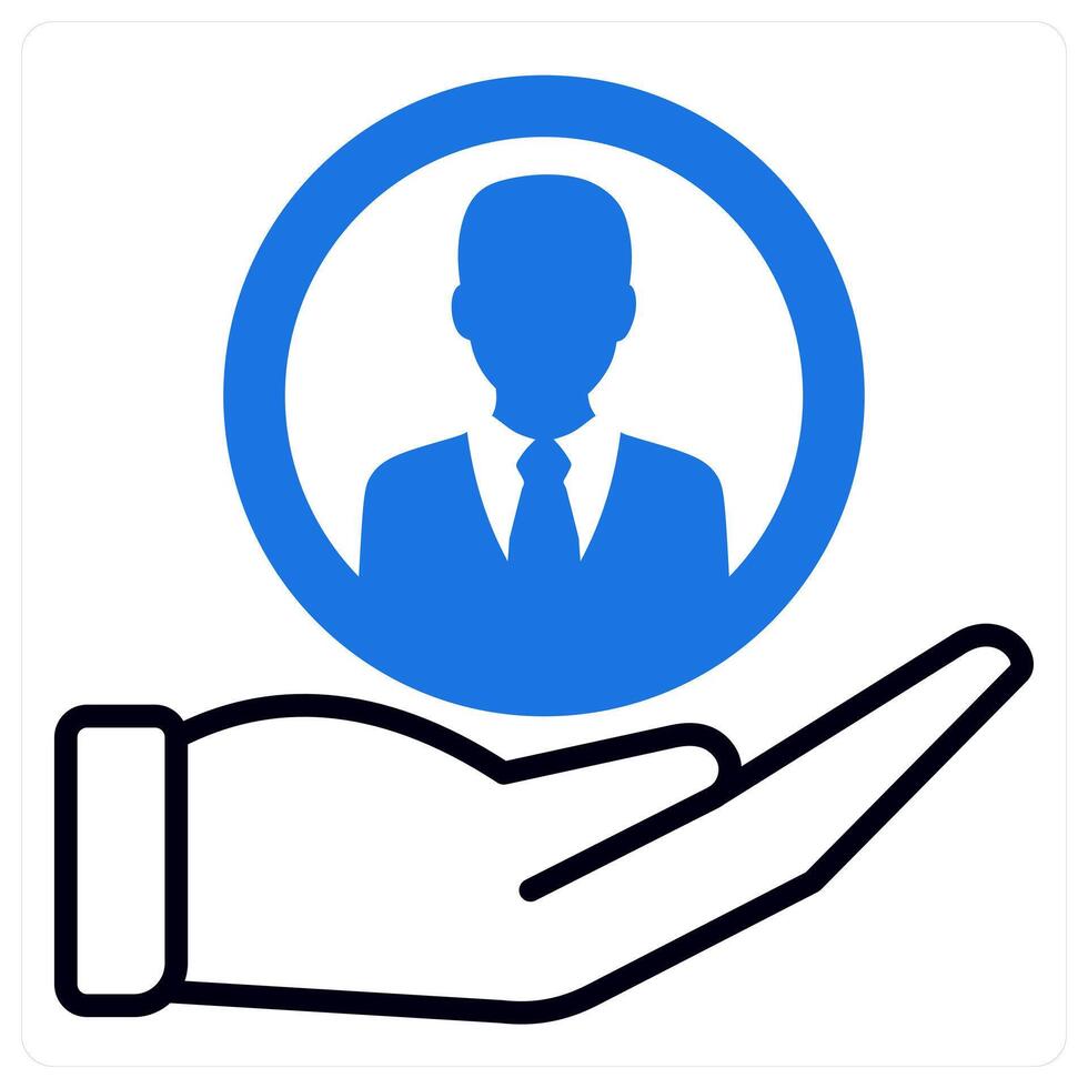 Client icon in blue color vector