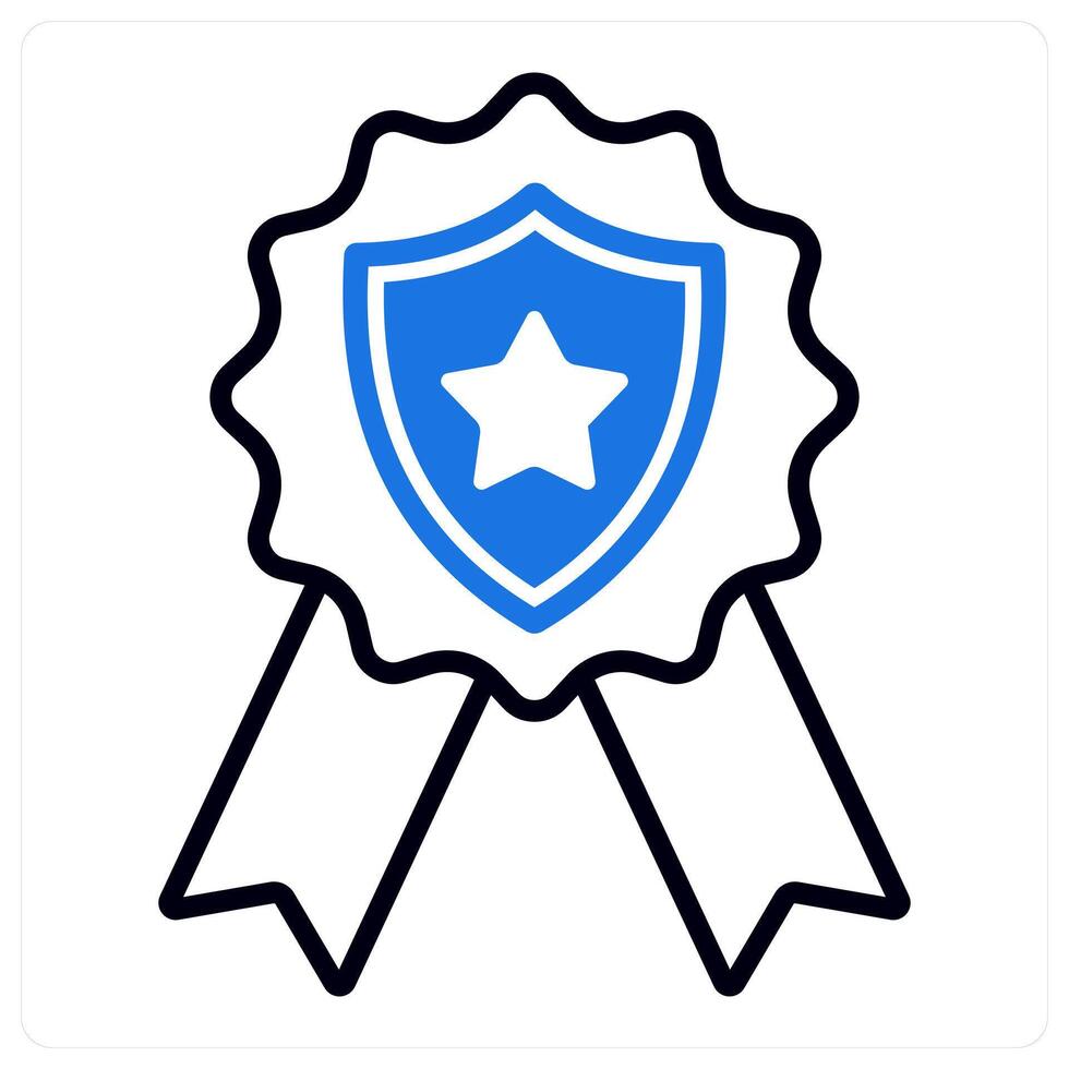 Authentic Rating icon in blue color vector