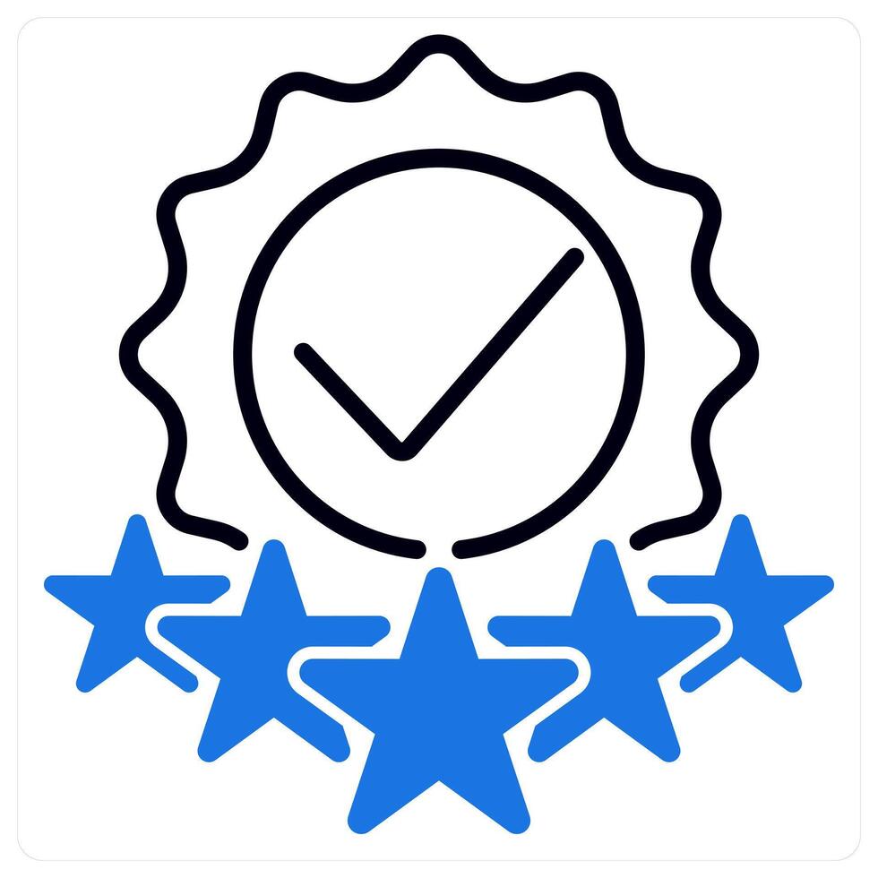 Rating Check icon in blue color vector