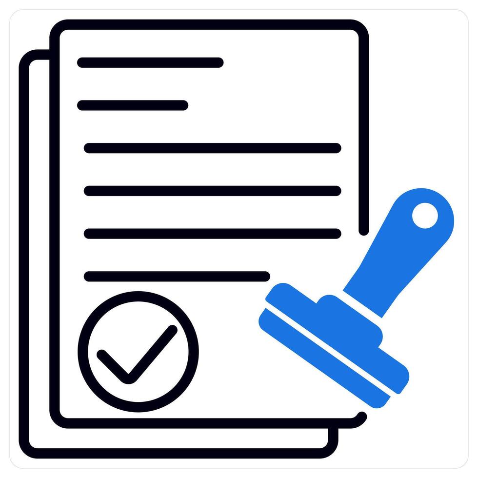 Verified Approval icon in blue color vector