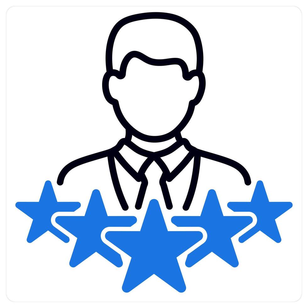 Credibility Star icon in blue color vector