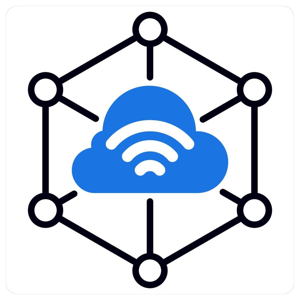 IOT icon in blue color vector