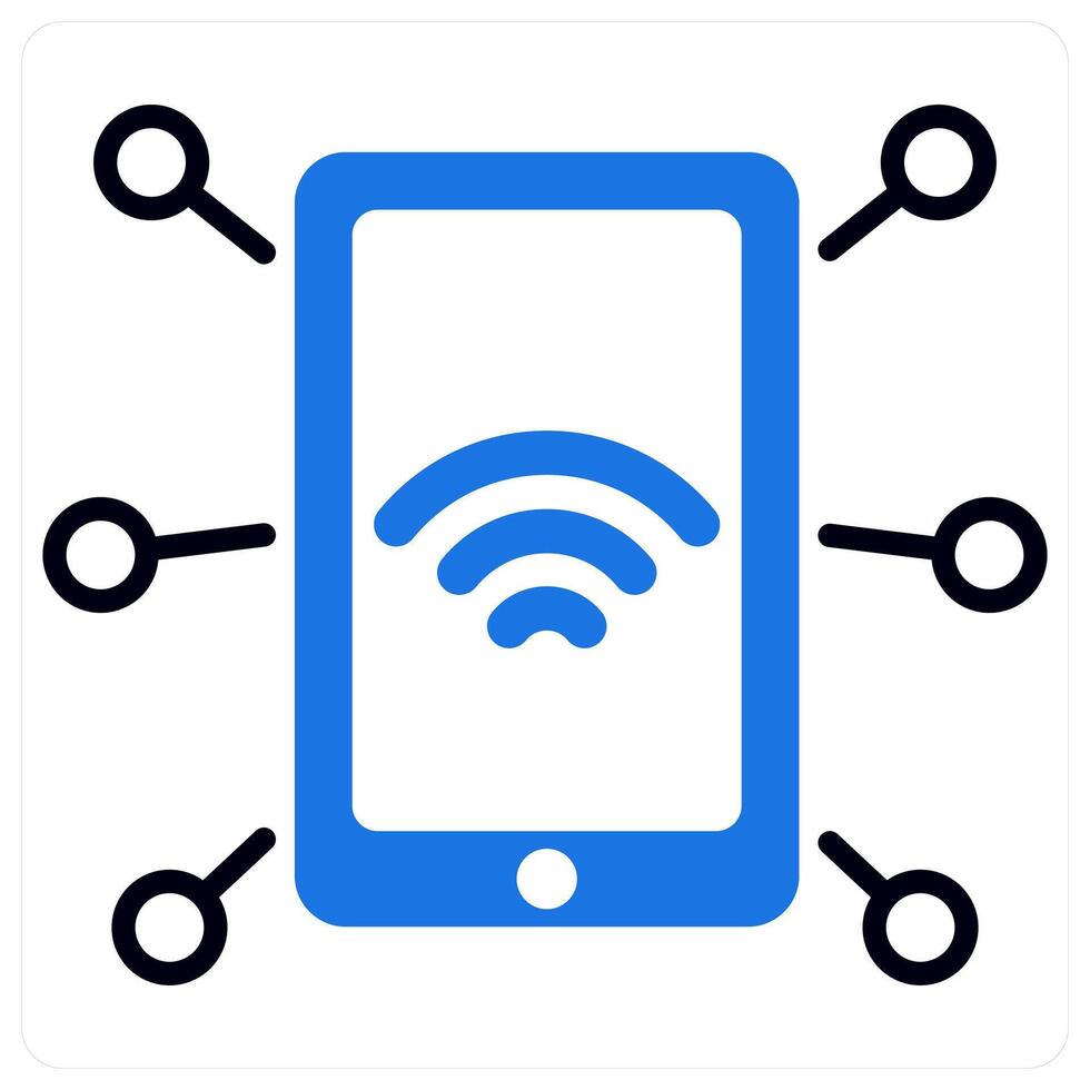 NFC Technology icon in blue color vector