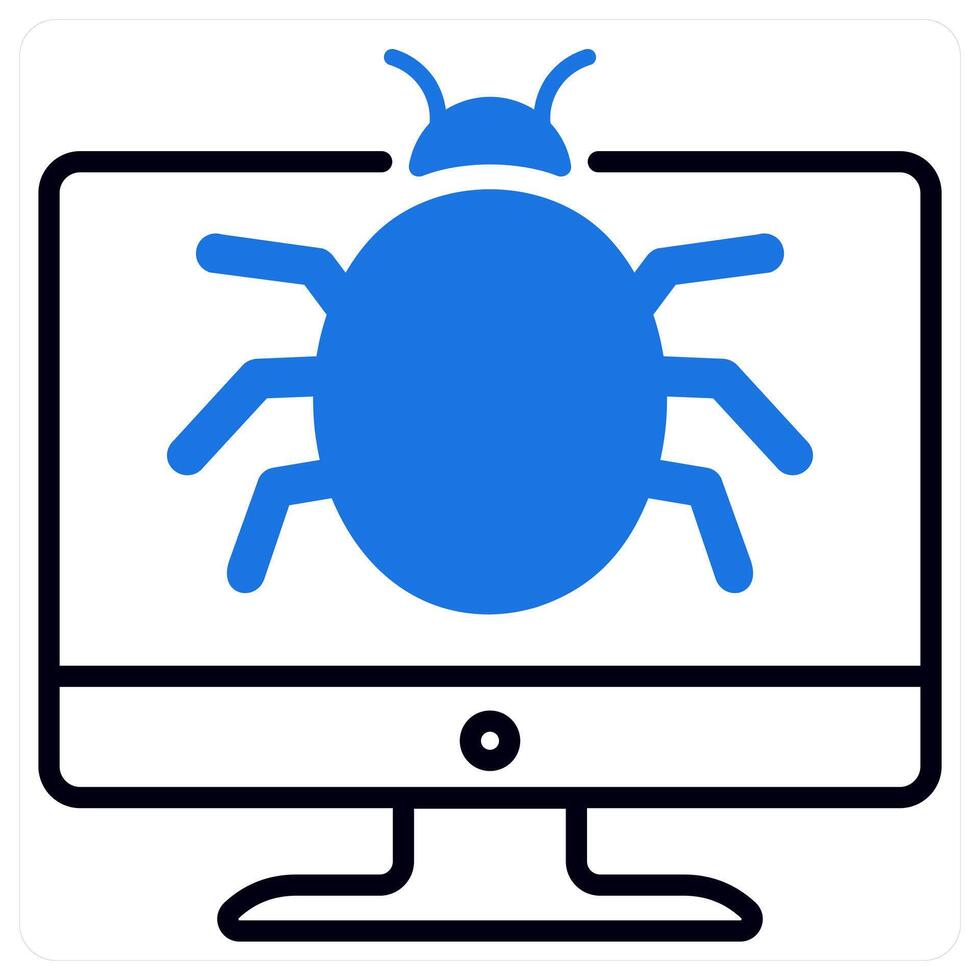 Bug icon in blue color vector