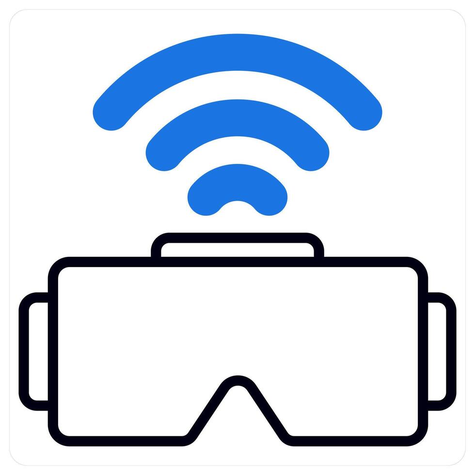 Vr Glasses icon in blue color vector