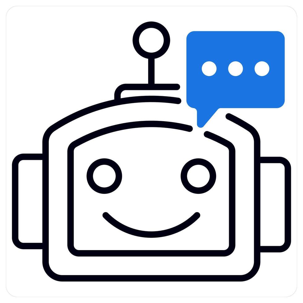 Chatbot icon in blue color vector