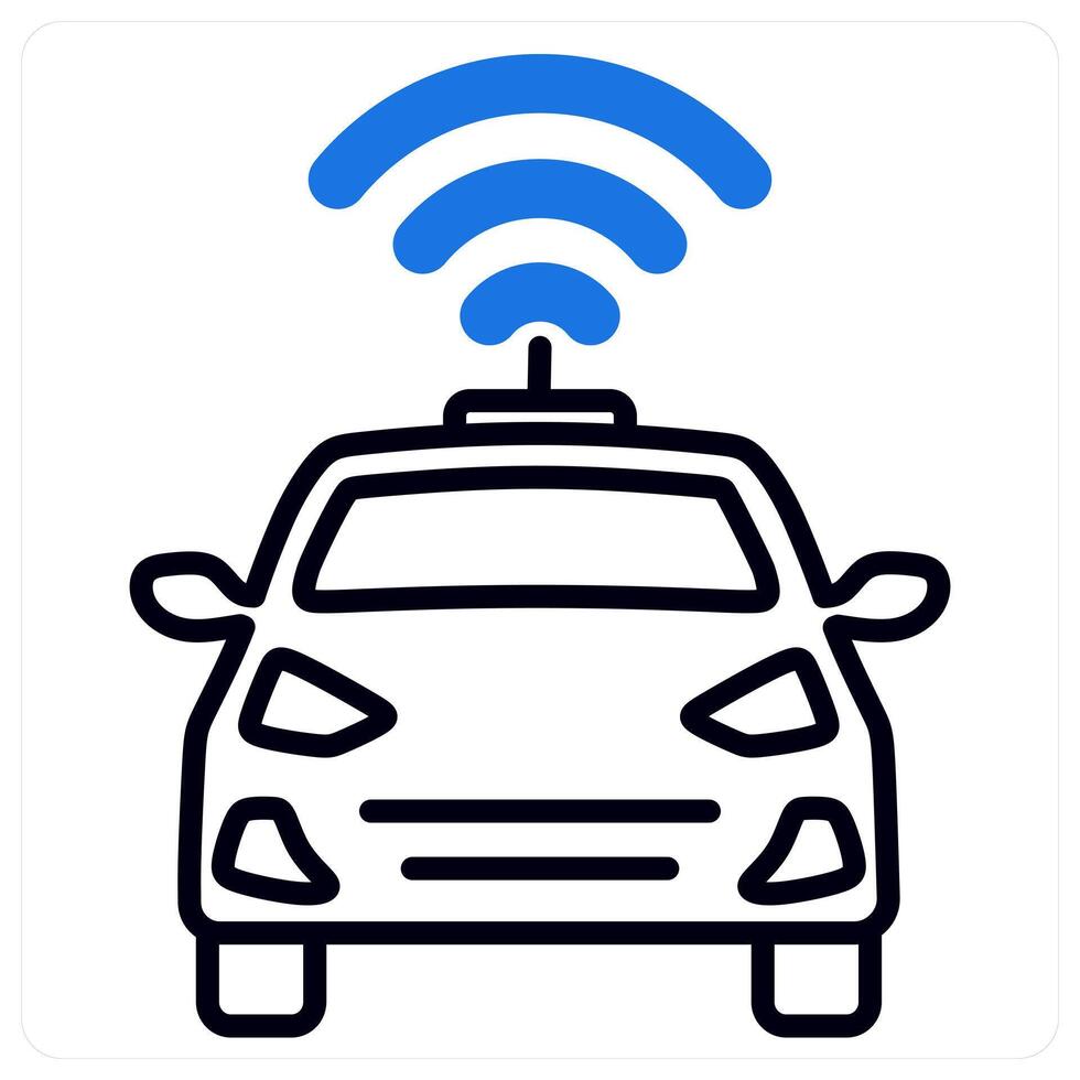 Autonomous Car icon in blue color vector