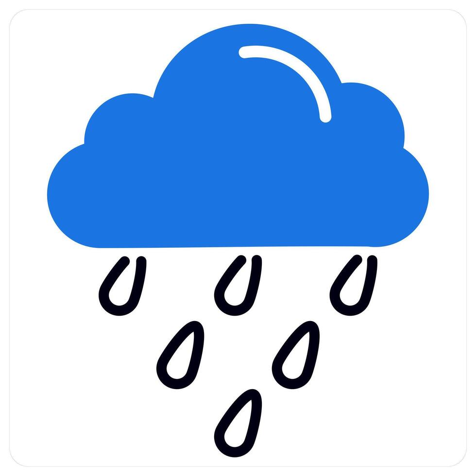 Rain icon in blue color vector