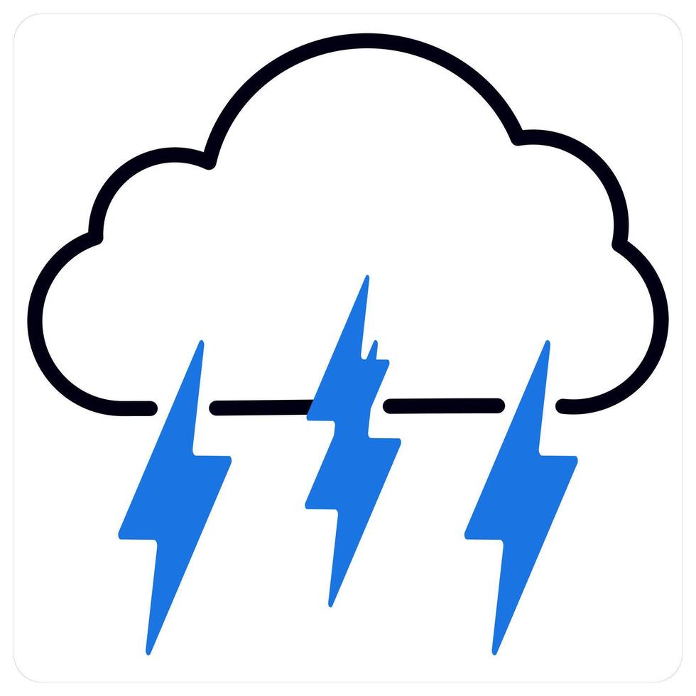 Lightning icon in blue color vector