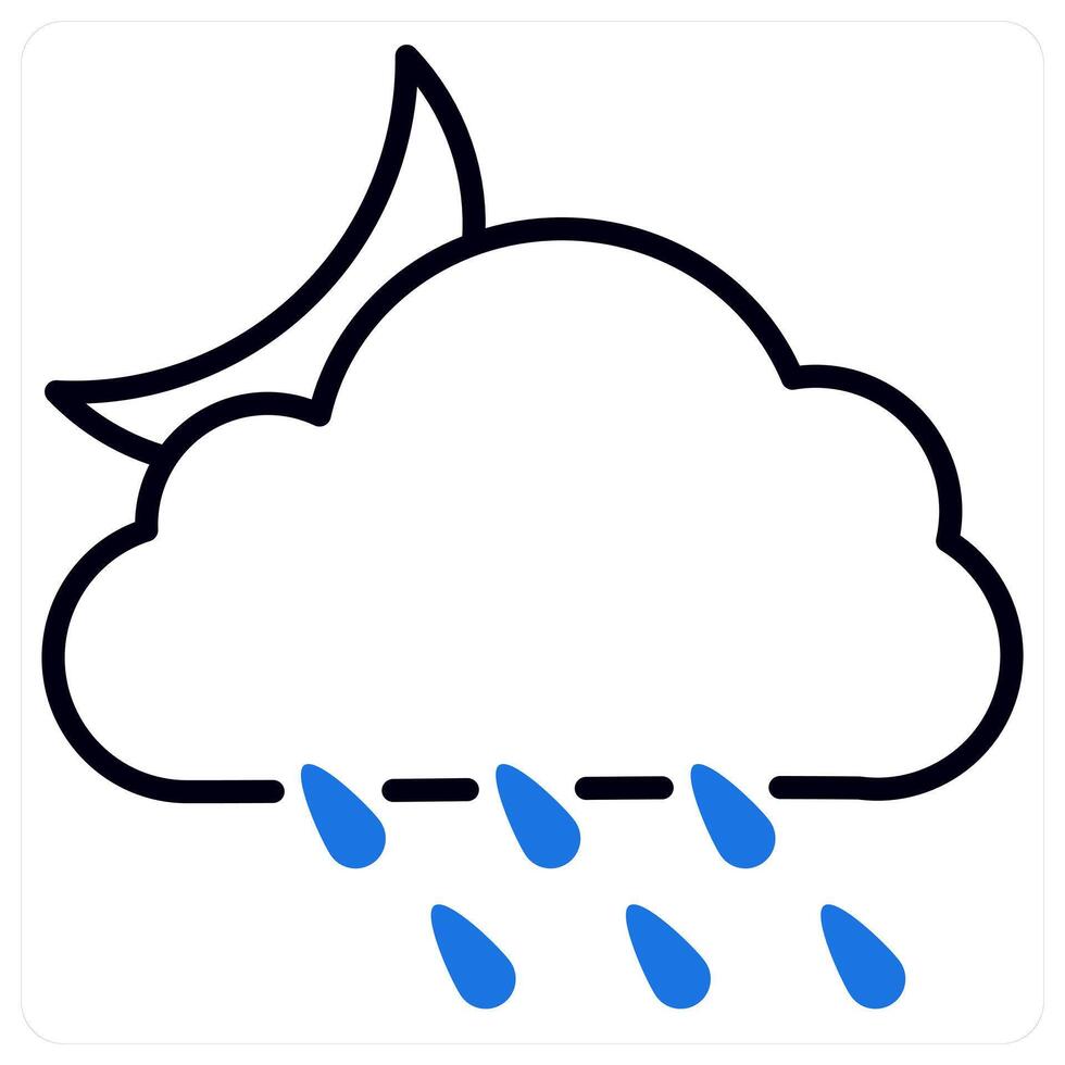 Rainy Night icon in blue color vector