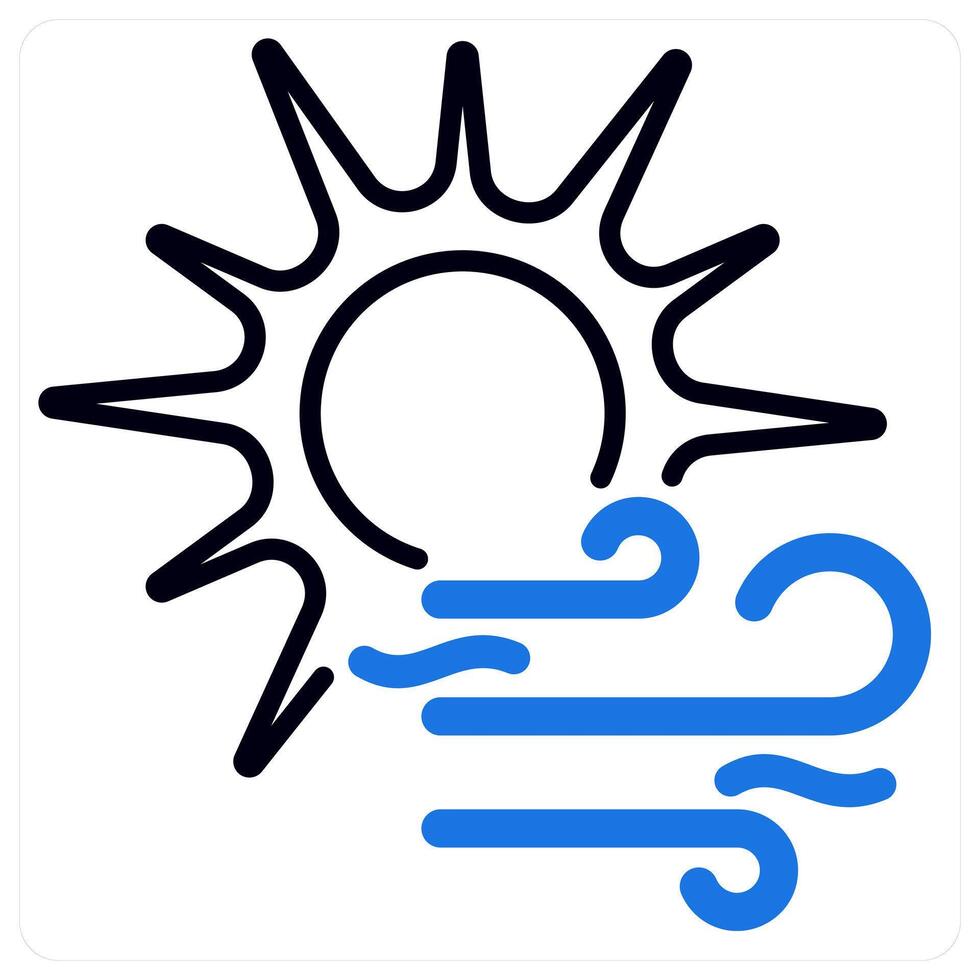 Wind and Sun icon in blue color vector