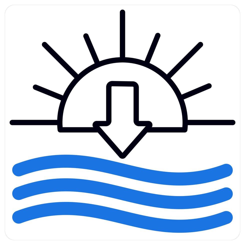 Sunset icon in blue color vector