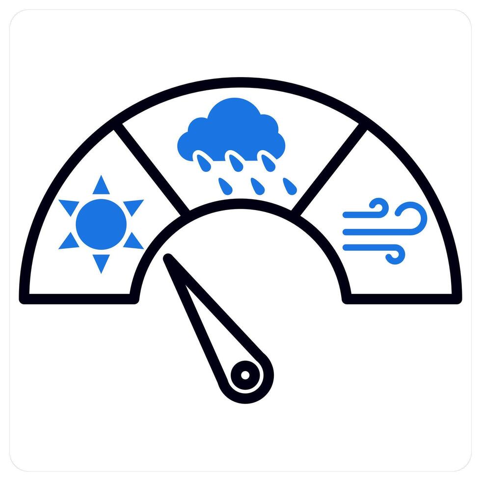 Barometer and weather icon in blue color vector