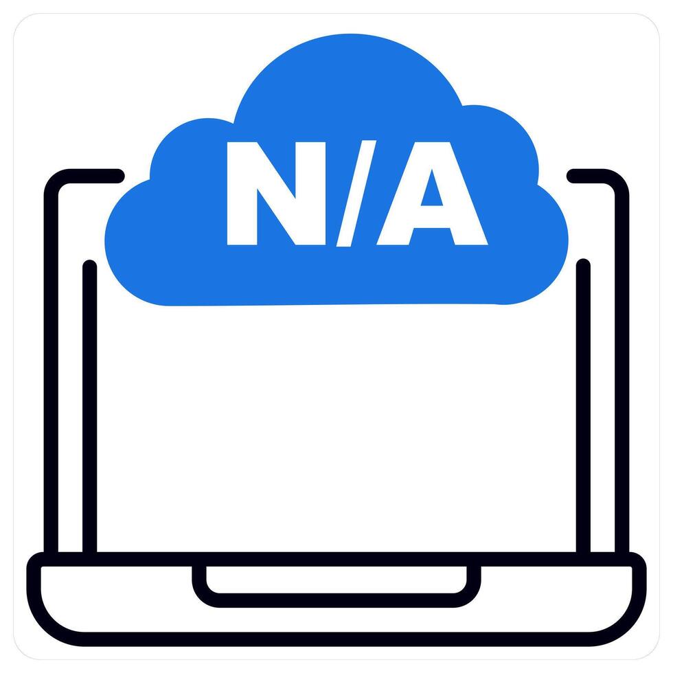 Not Available icon in blue color vector