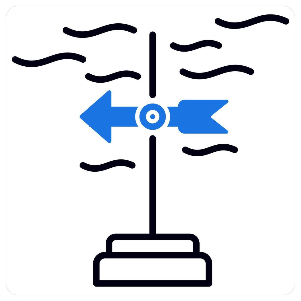 Wind Direction and compass icon in blue color vector